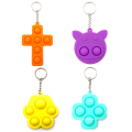 Factory Wholesale High Quality Creative Metal  Ring Male Key Ring Silicone Pop Bubble Keychain